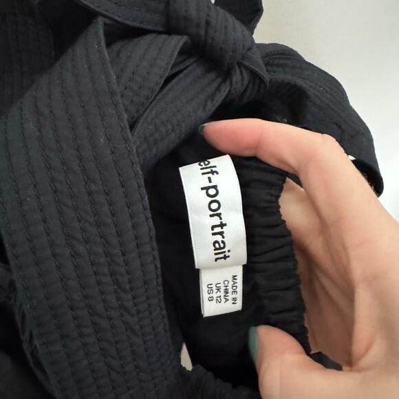 Self-Portrait Draped Sleeve Top with Back Neckline Size US 8 casual summer open - Picture 6 of 8